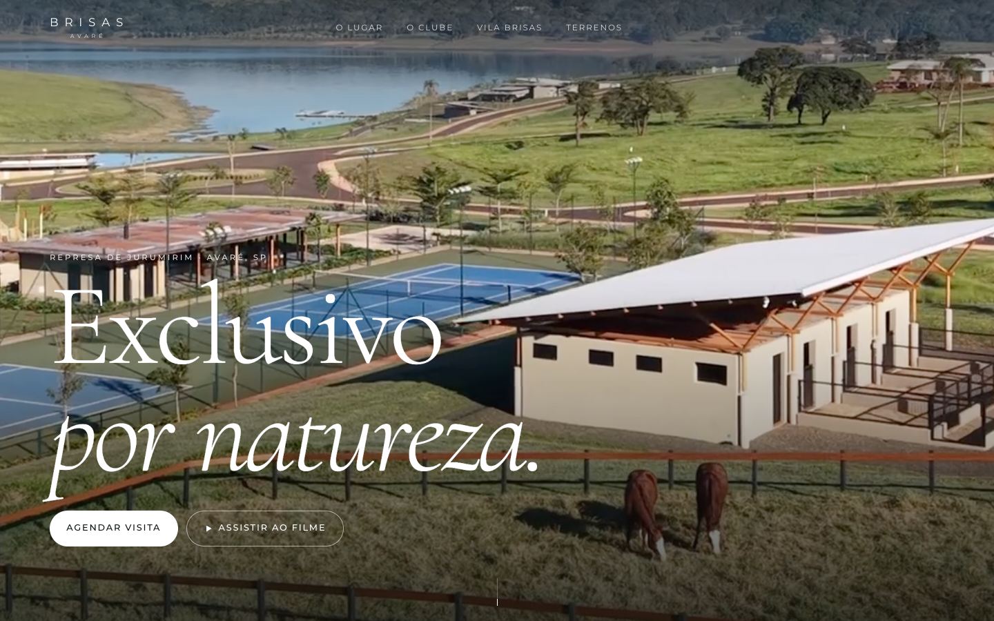 Landing page do Brisas Avaré no computador