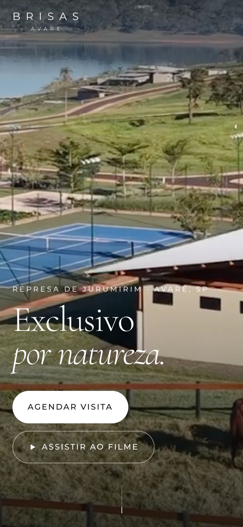 Landing page do Brisas Avaré no celular