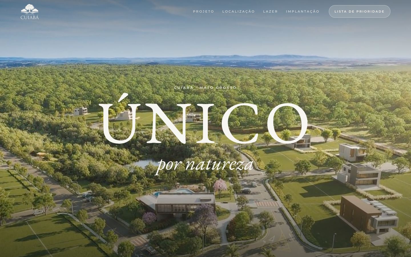 Landing page da Reserva Cuiabá no computador